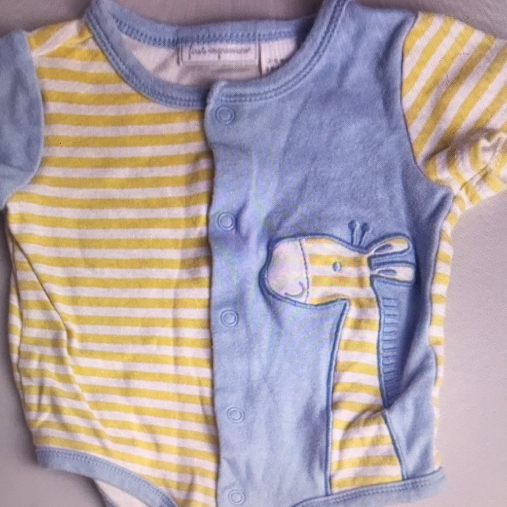 Striped Baby Onesie with Giraffe Design